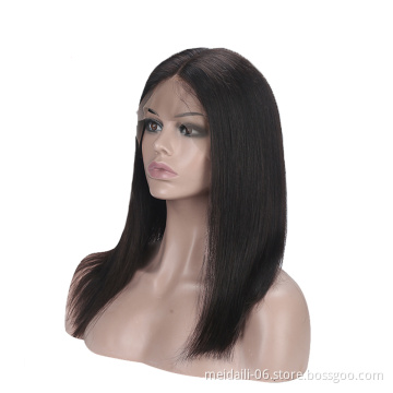 Front Wig Front Lace Human Hair wig Vendor Swiss Lace Silky Straight Wave Hair  Wigs With Baby Hair